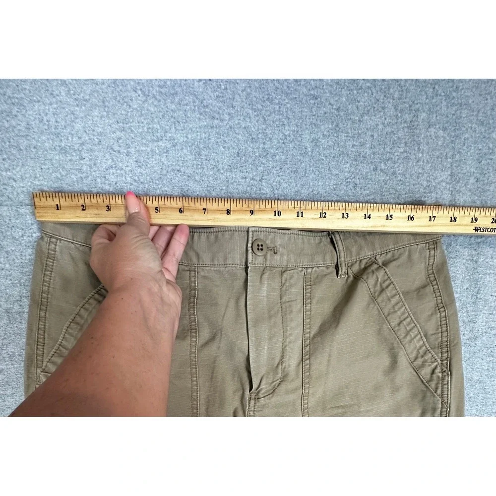 J Crew 770 Pants Mens 35x32 Brown Ripstop Cotton Straight Utility